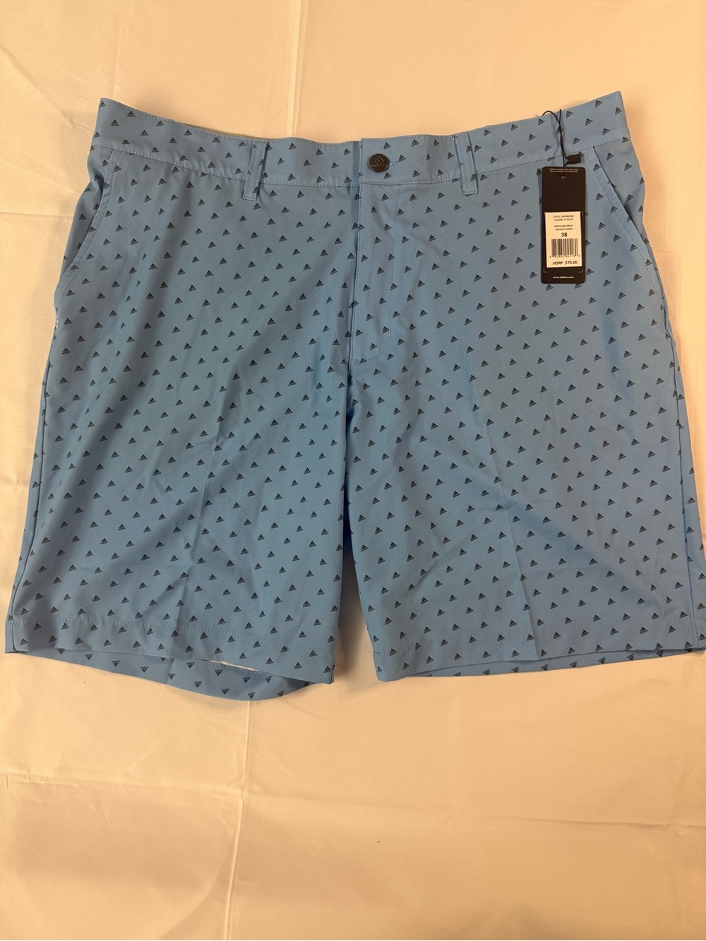 adidas Light Blue Printed Performance Golf Shorts